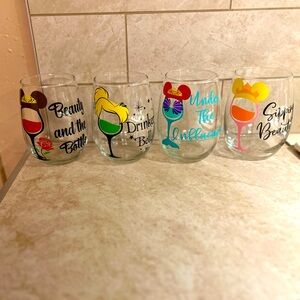 Disney themed not trade marked wine glass